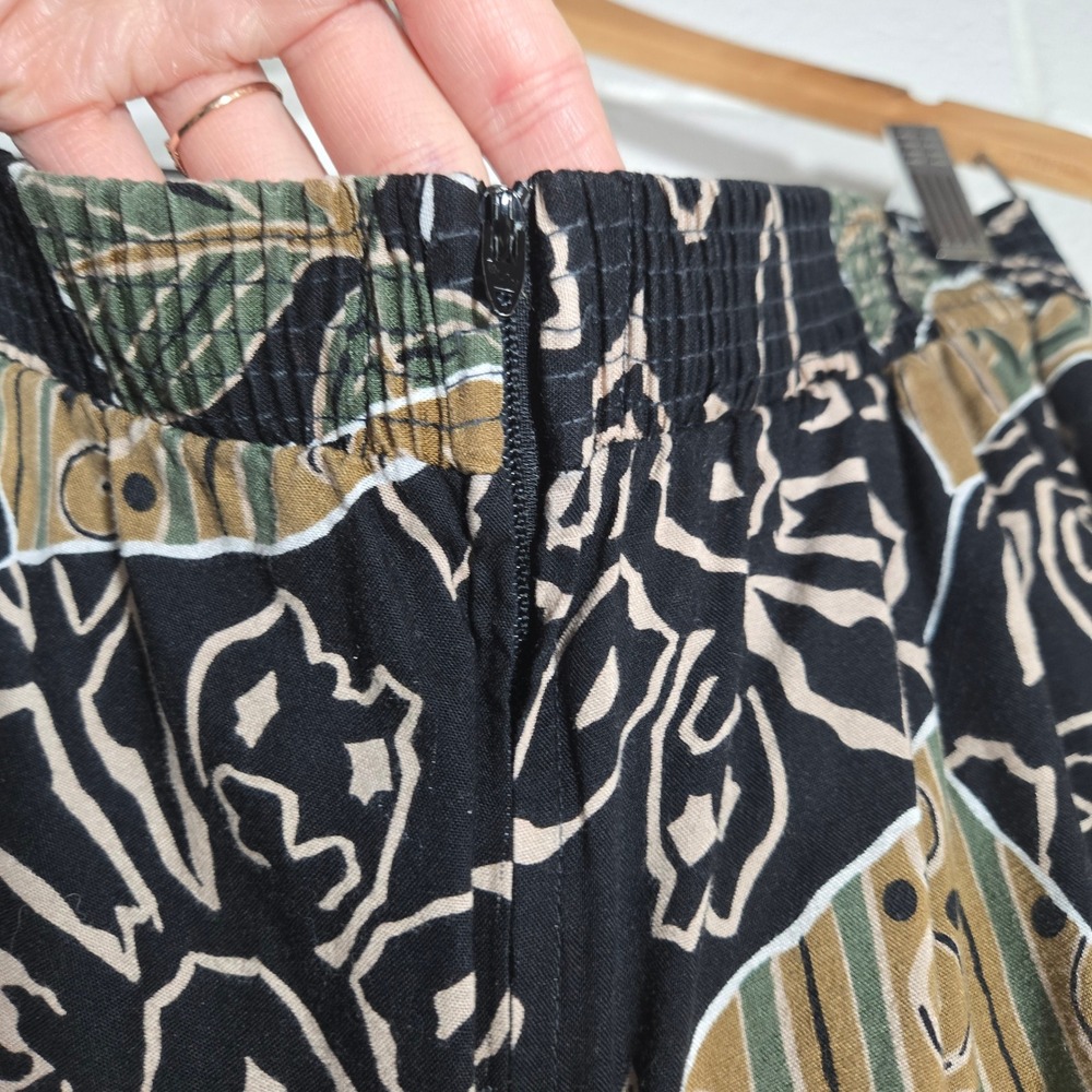 Vtg Worthington Plus‎ 16 Moody Floral Print Rayon Midi Skirt Bohemian Maximalist - Picture 6 of 7